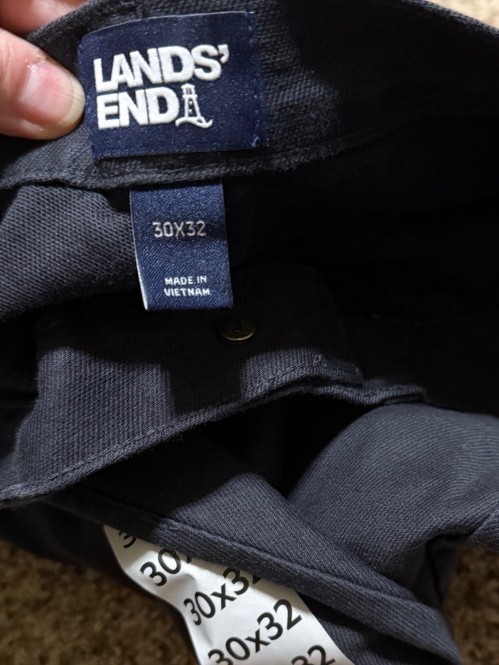 Lands' End Navy Knit Twill 5 Pocket Pants Mens 30 NWT - Picture 4 of 4